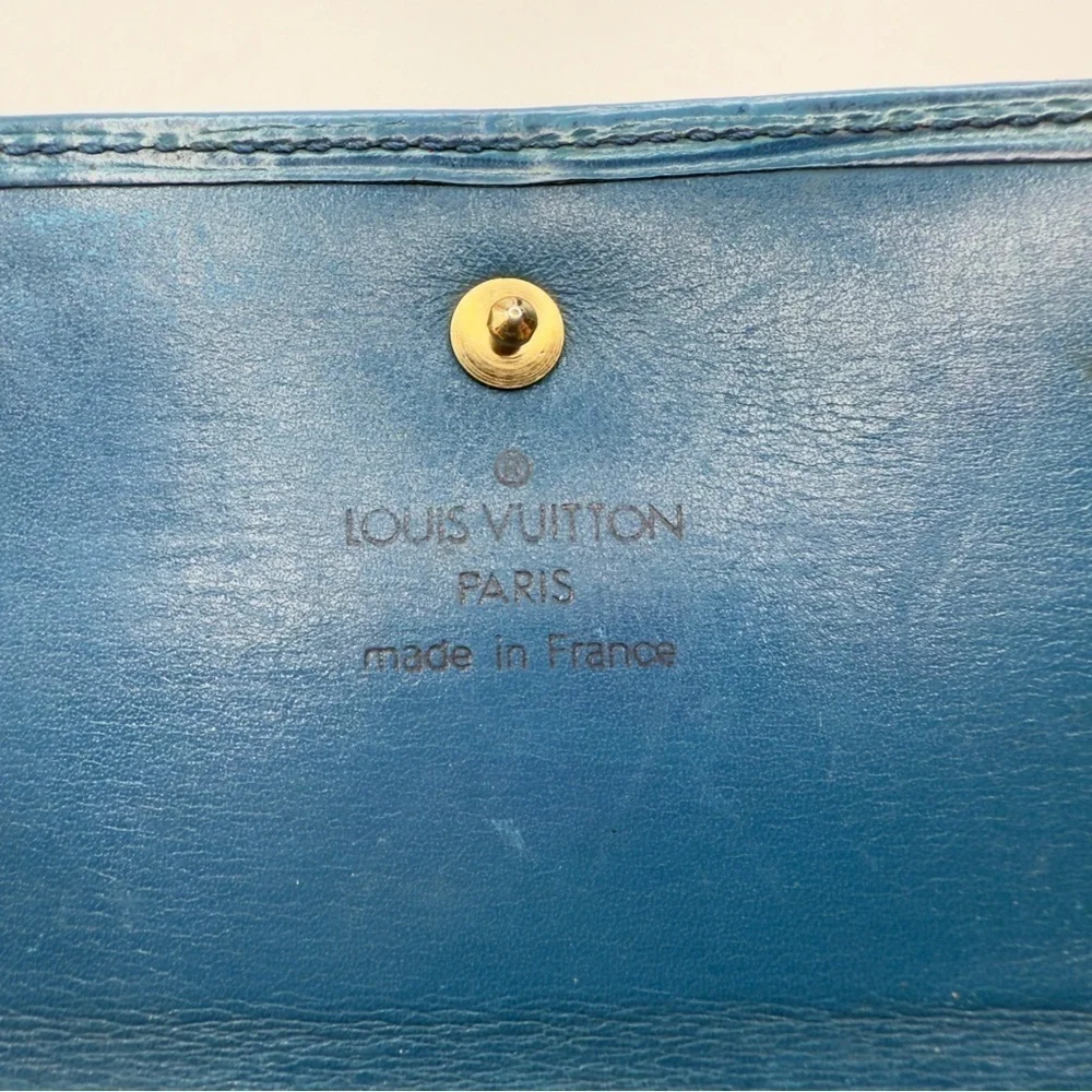 Louis Vuitton Blue Epi Leather Tri-Fold Wallet | Unisex | Pre-Owned |